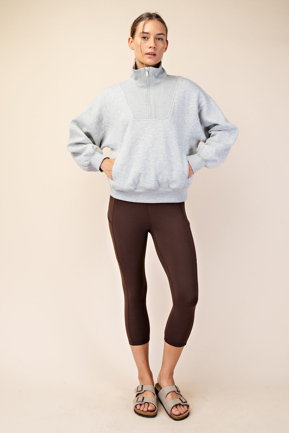 Rae Mode French Terry Fleece Quarter Zip