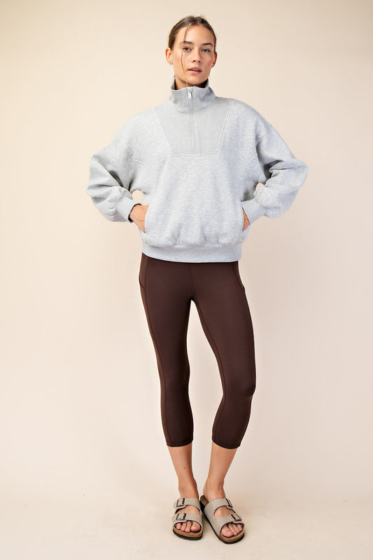 Rae Mode French Terry Fleece Quarter Zip