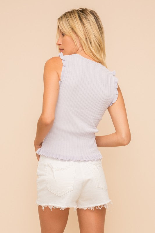 Sleeveless Frill Tank - Lilac