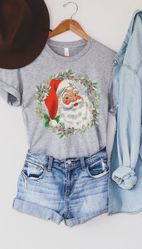 Santa Wreath Short Sleeve Tee