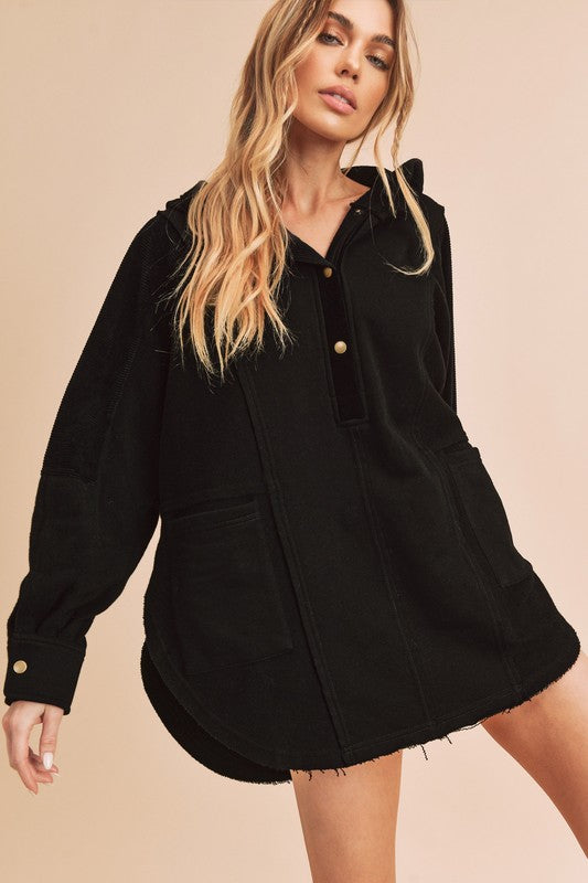 Black Constrast Pullover