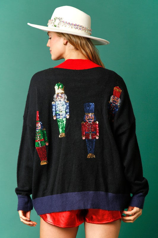 Sequin Nutcracker Cardigan