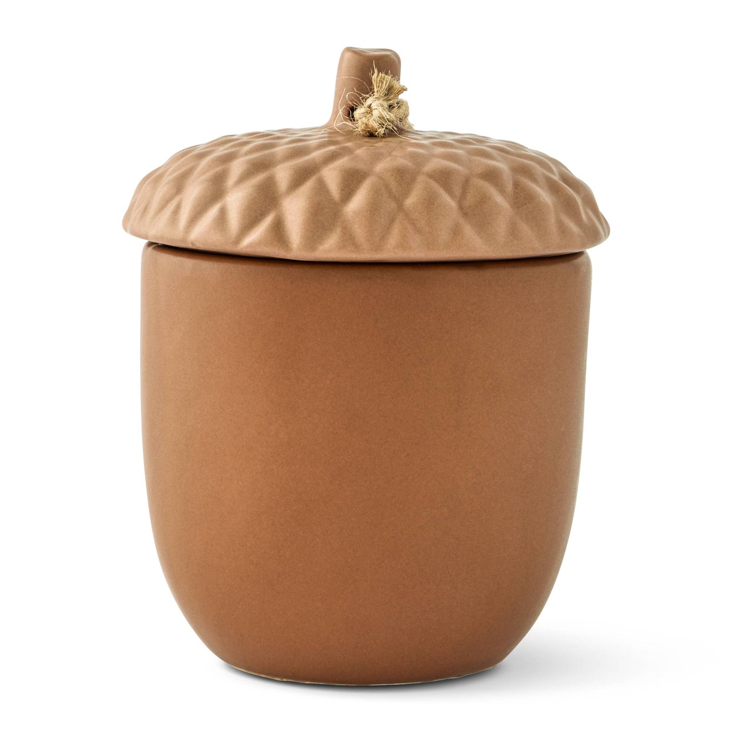 7oz Acorn Shaped Ceramic Candle with Lid - Dark Brown