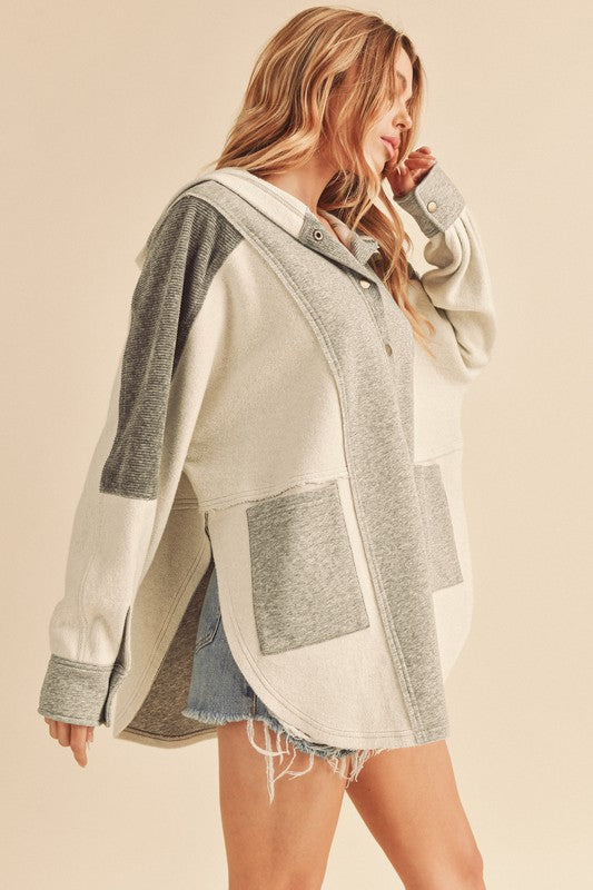 Gray and White Pullover