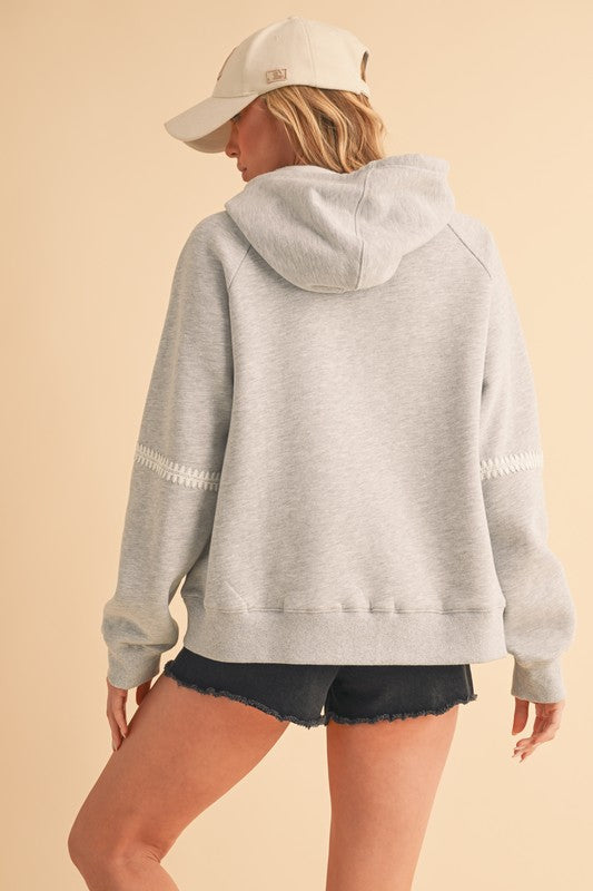 Pullover sweatshirt with stitching