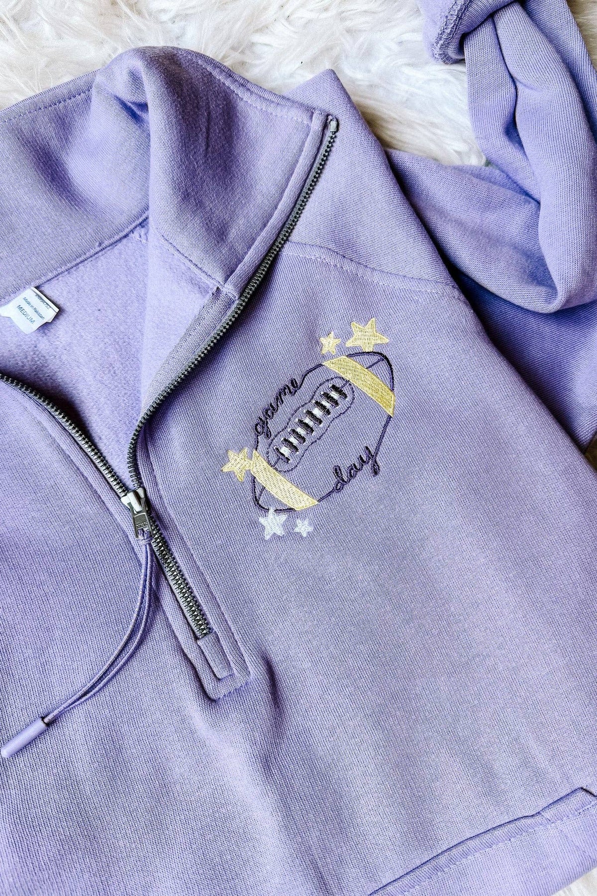 Football Game Day Embroidered Half Zip