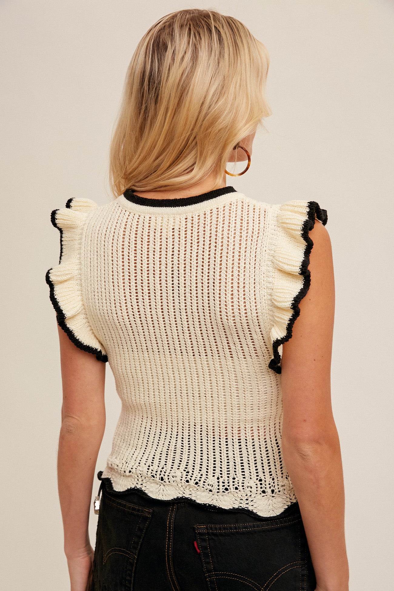 Hem & Thread Ruffled Knit Top