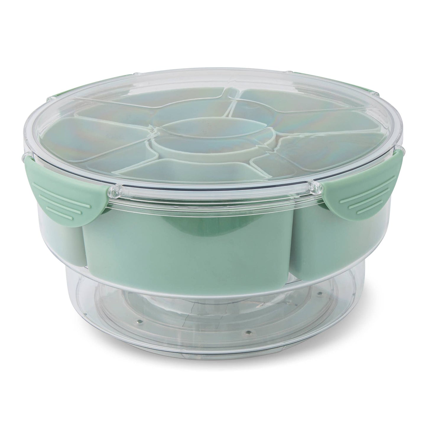 6 Section Snackle Lazy Susan w/ Ice Compartment - Matcha