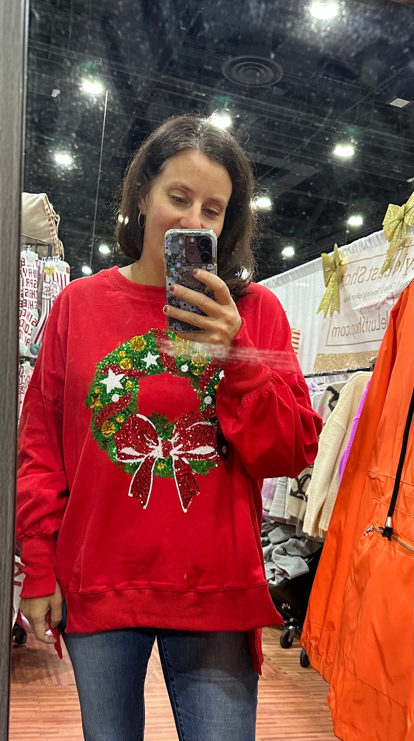 Christmas Wreath Red Pullover