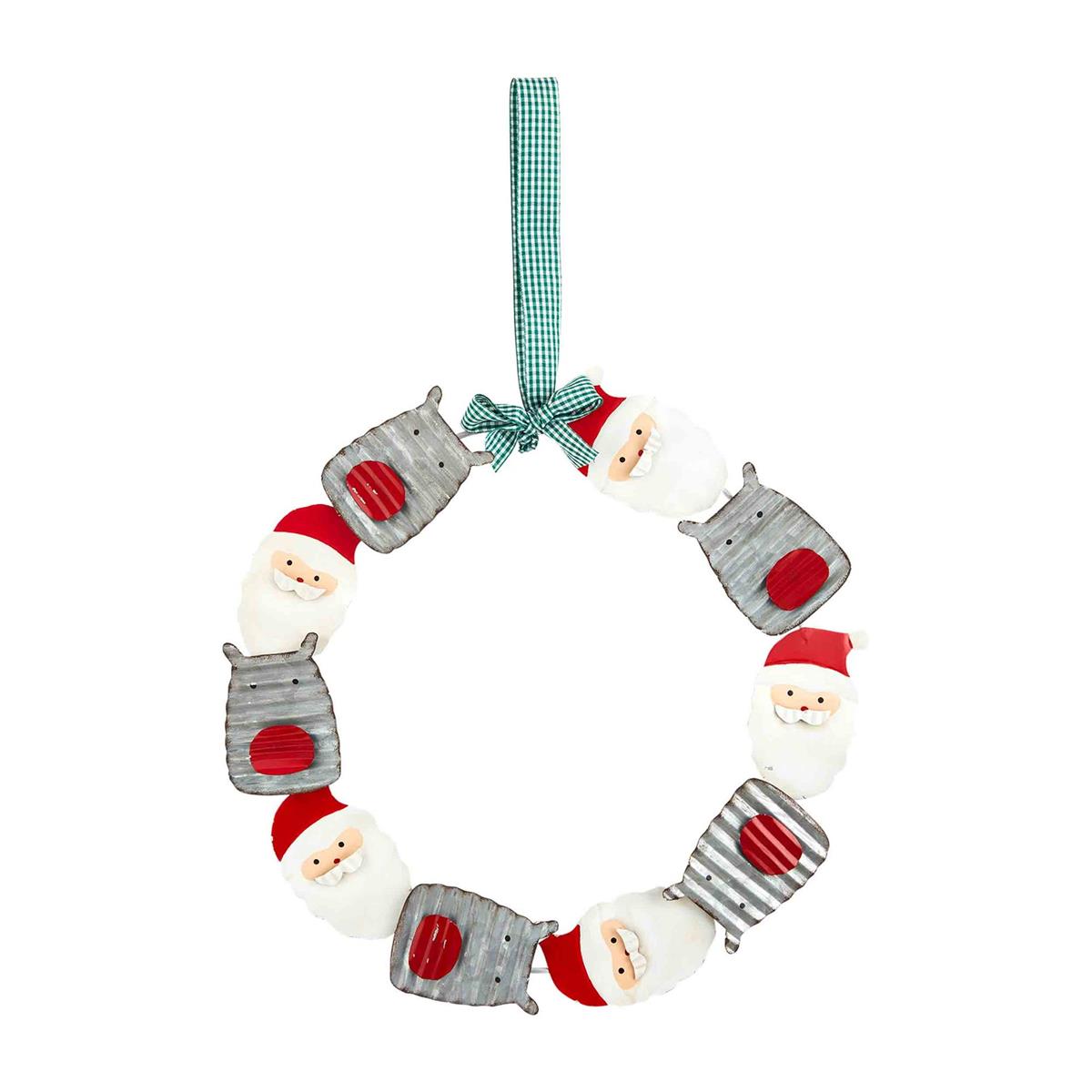 Mud Pie Tin Christmas Wreath