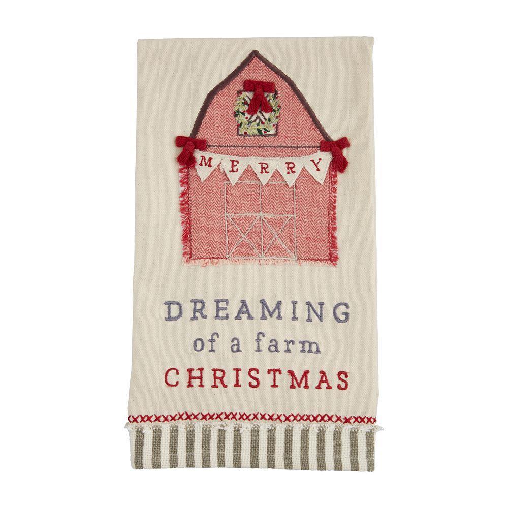 Mud Pie Barn Farm Christmas Towel