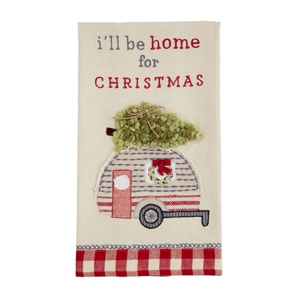 Mud Pie Camper Farm Christmas Towel