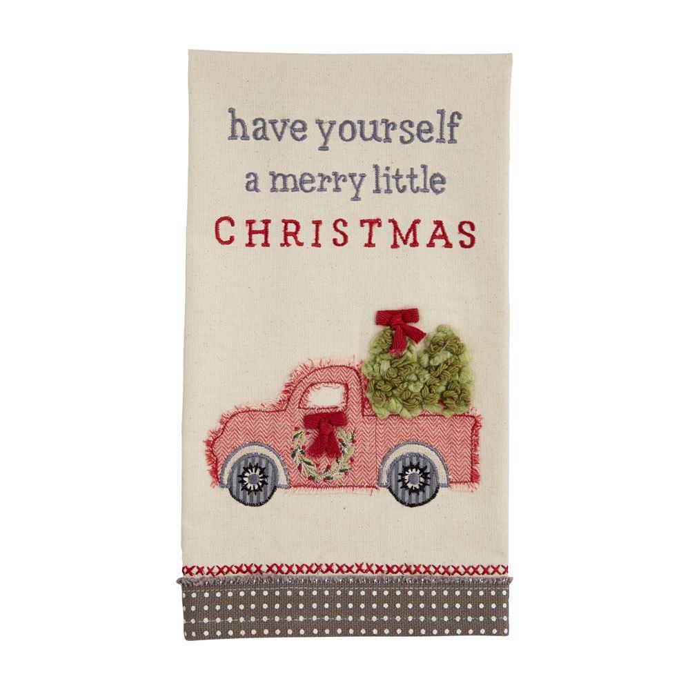 Mud Pie Truck Farm Christmas Towel