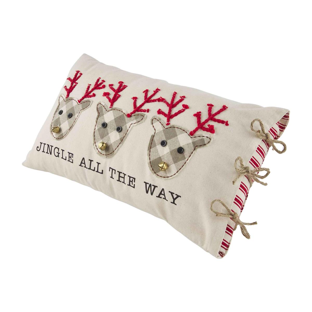 Mud Pie Jingle Reindeer Bell Pillow