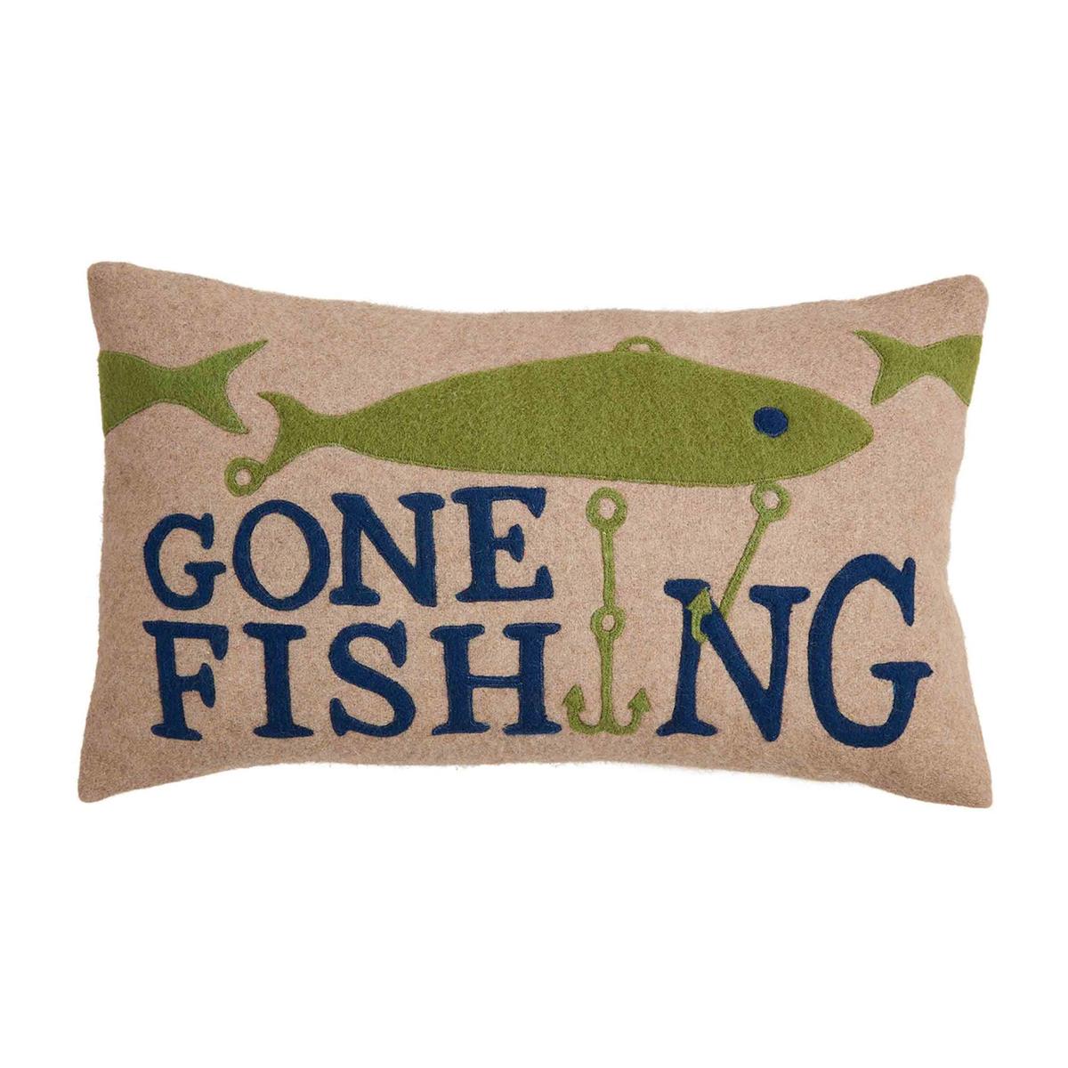Mud Pie FISH FELTED LAKE PILLOW