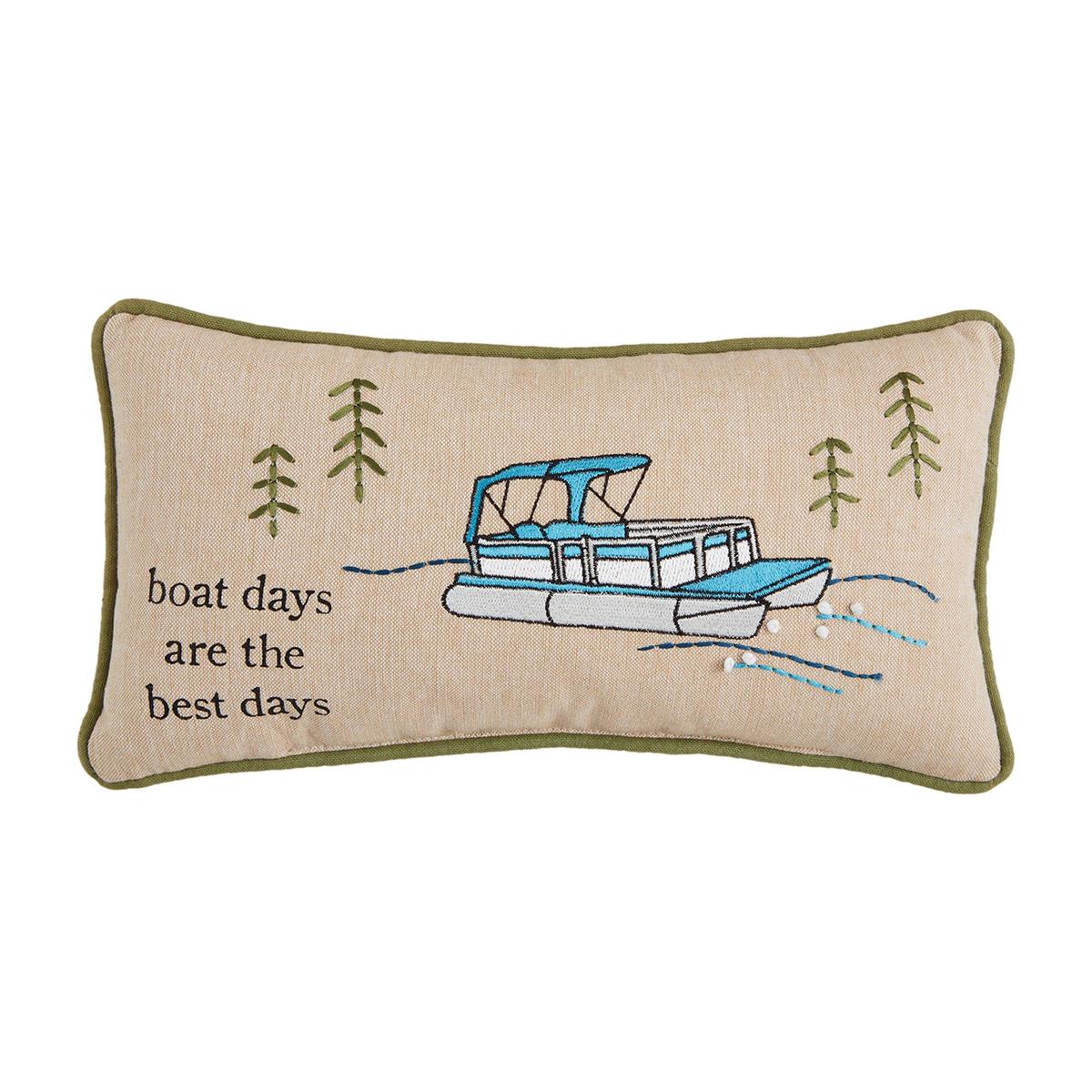 Mud Pie Lake Mini Embroidered Pillow