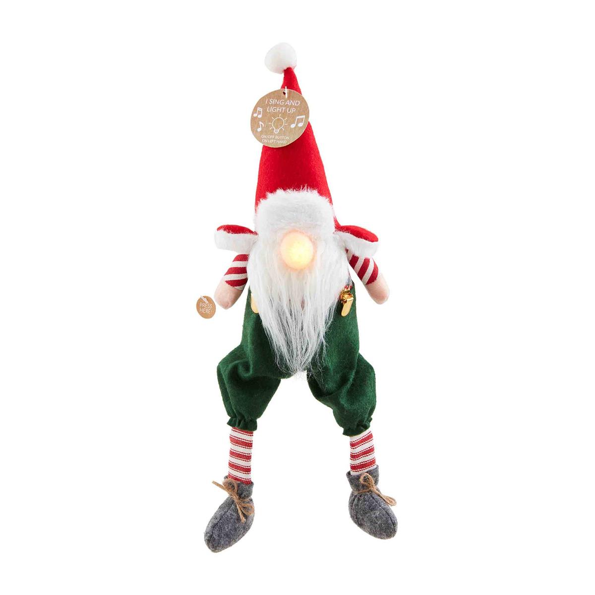 Mud Pie Nose Singing Christmas Gnome