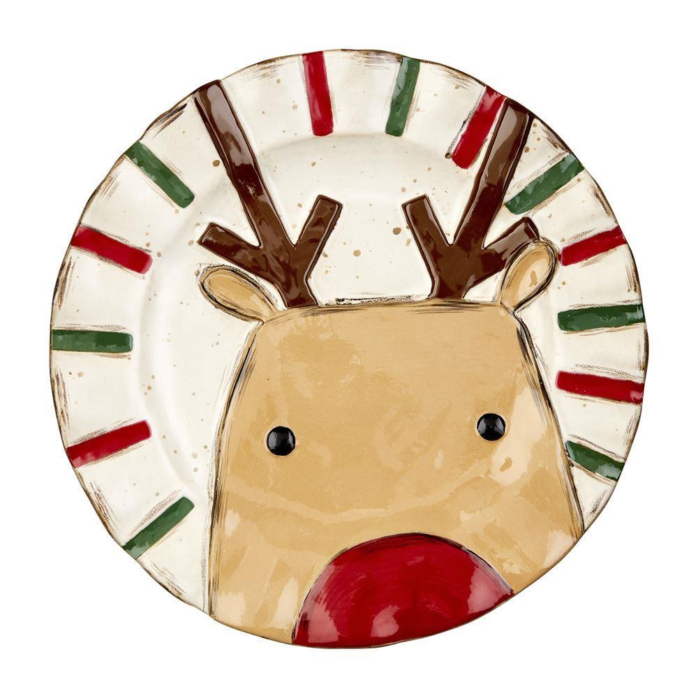 Mud Pie Reindeer Farm Salad Plate