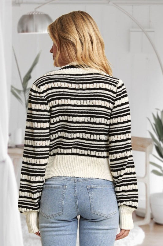 Adora Black and white sweater