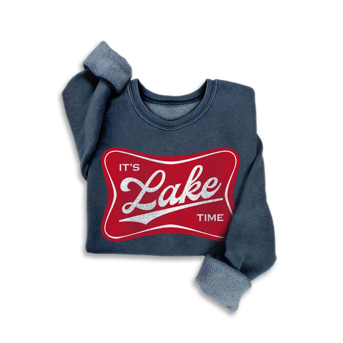 ITS LAKE TIME MINERAL SWEATSHIRTS: White / S-M-L-XL(1-2-2-1)