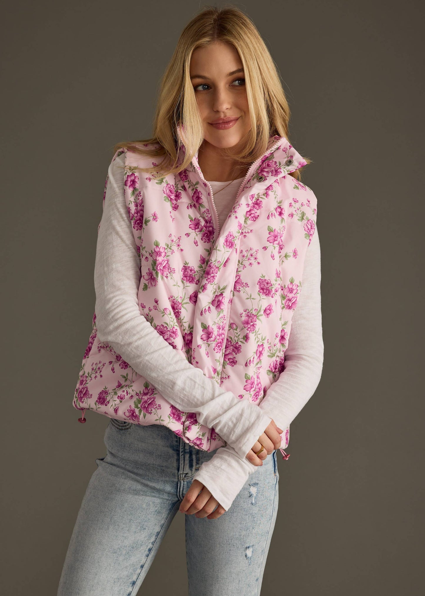 Pink Floral Vest
