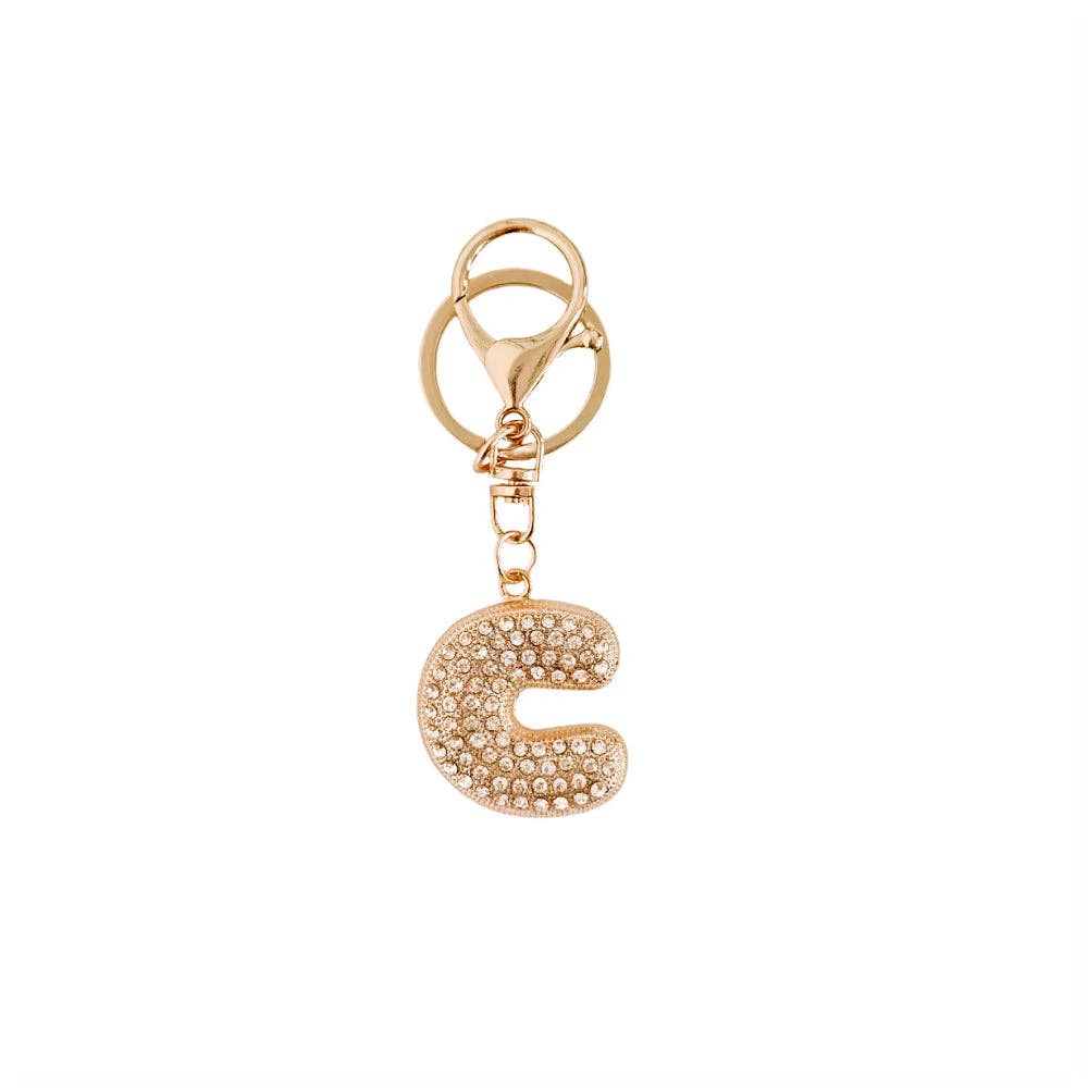 Diamond Initial Bag Charm: C
