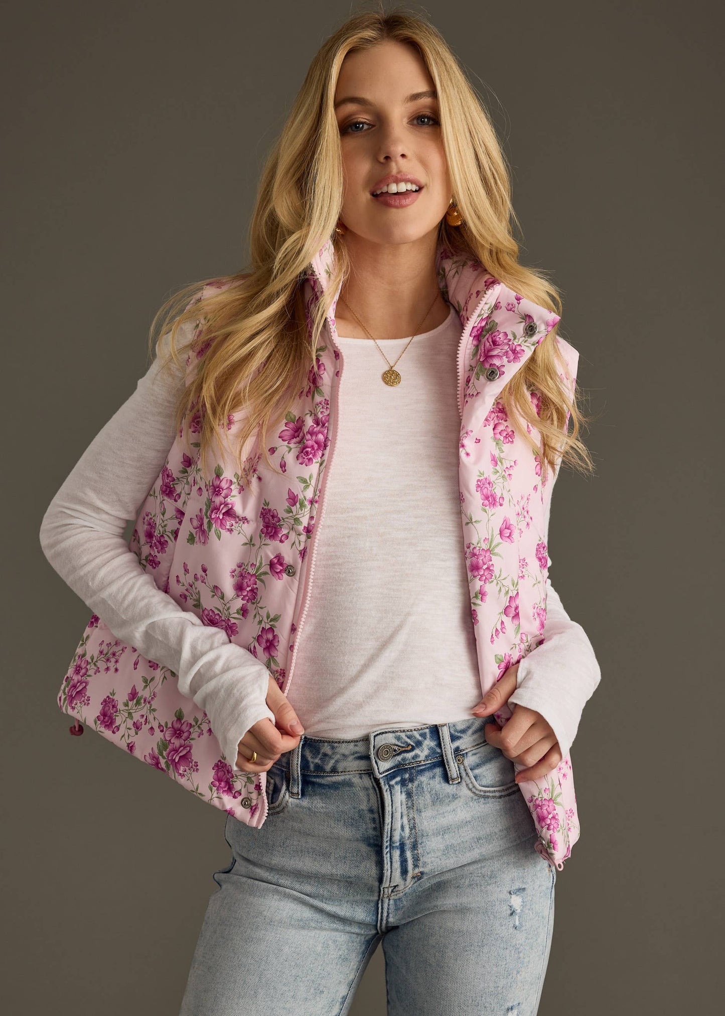 Pink Floral Vest