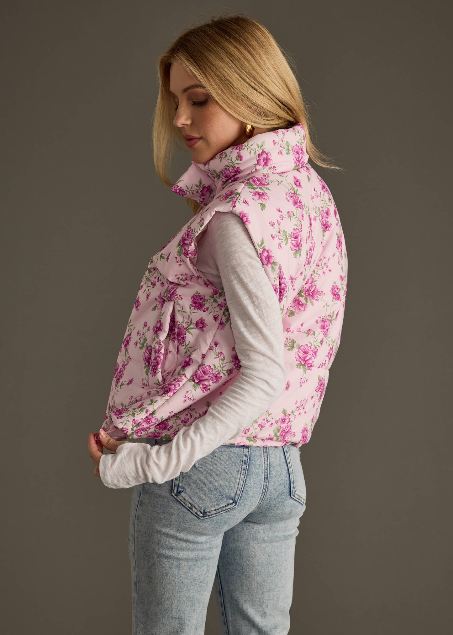 Pink Floral Vest