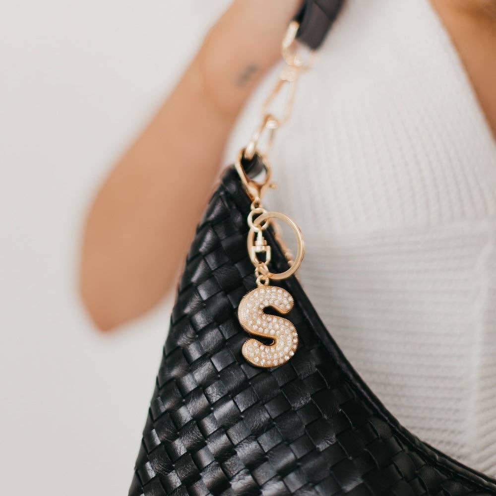 Diamond Initial Bag Charm: C