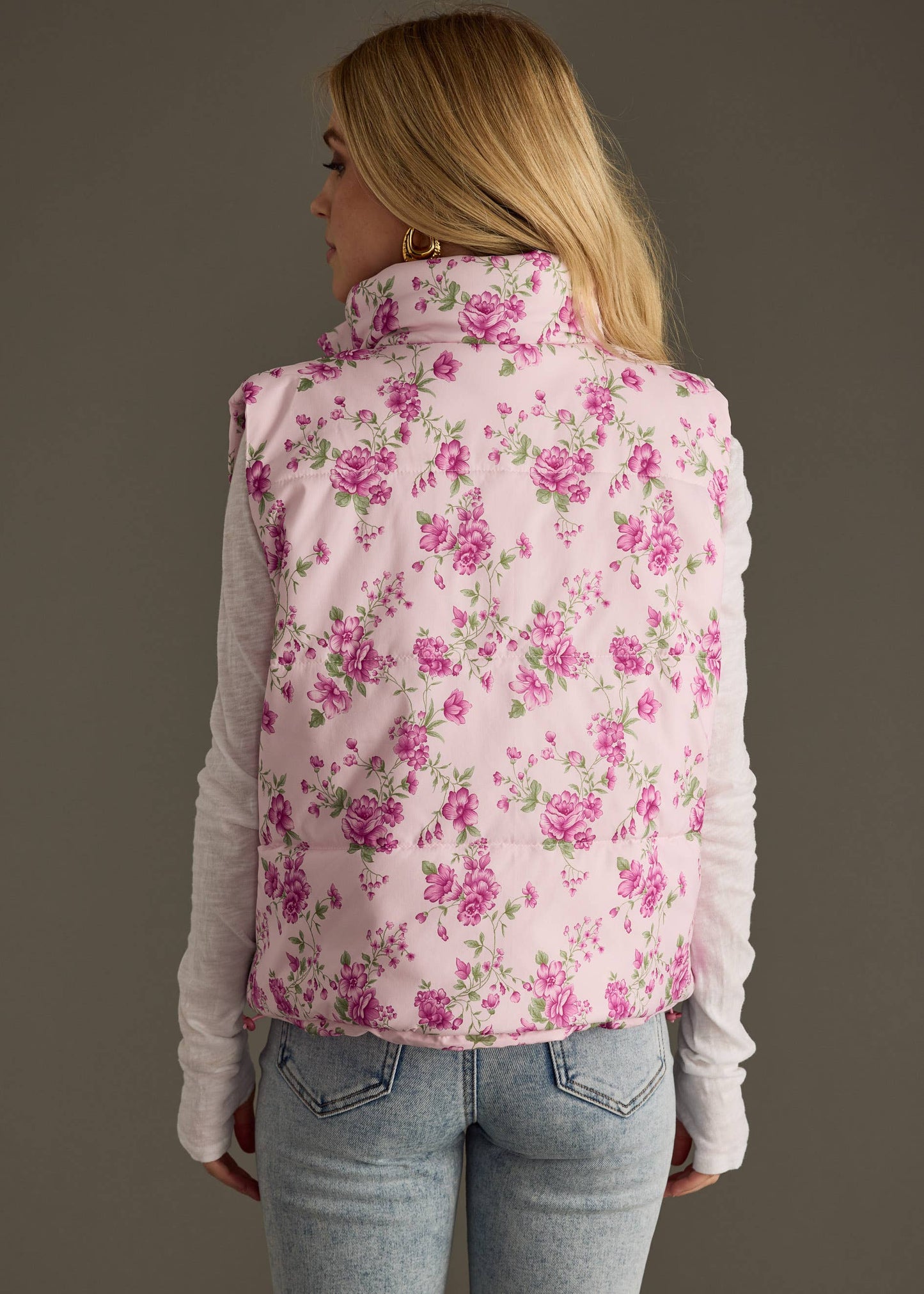 Pink Floral Vest