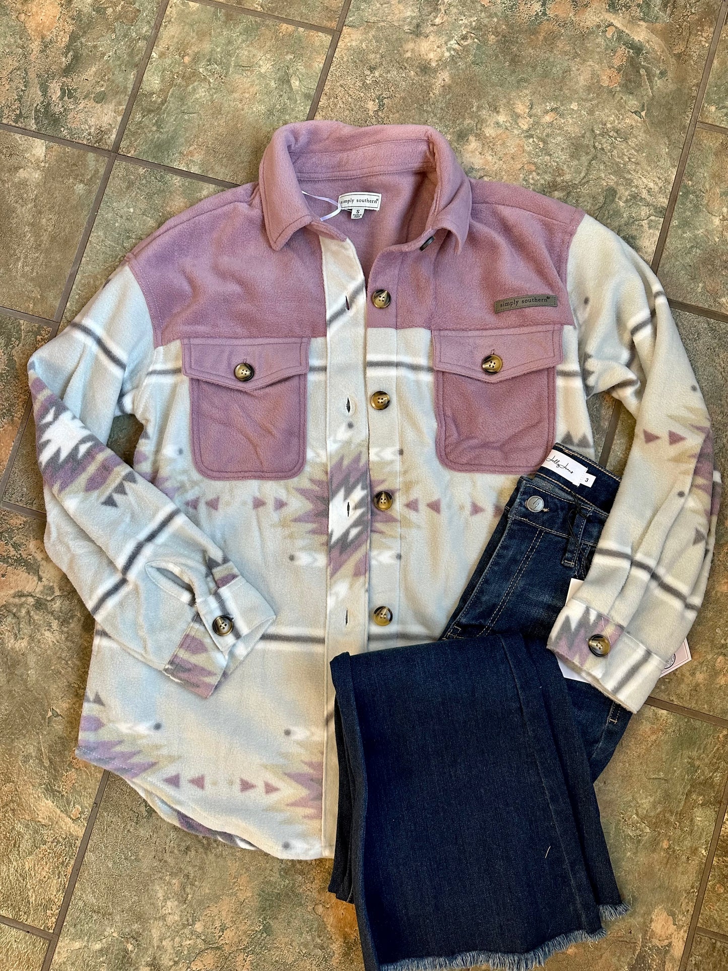 Simply Southern Aztec Fleece Shacket
