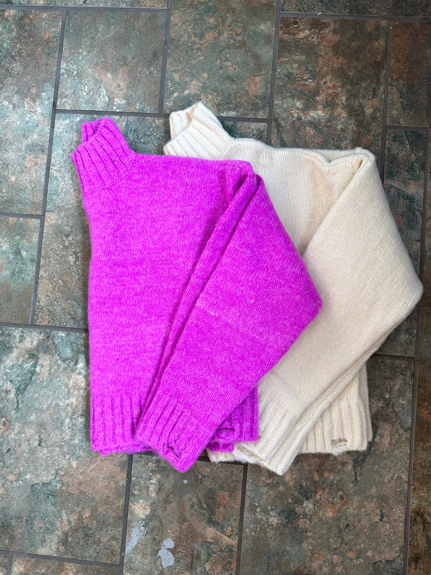 Mock Neck Cozy Sweater - Pink