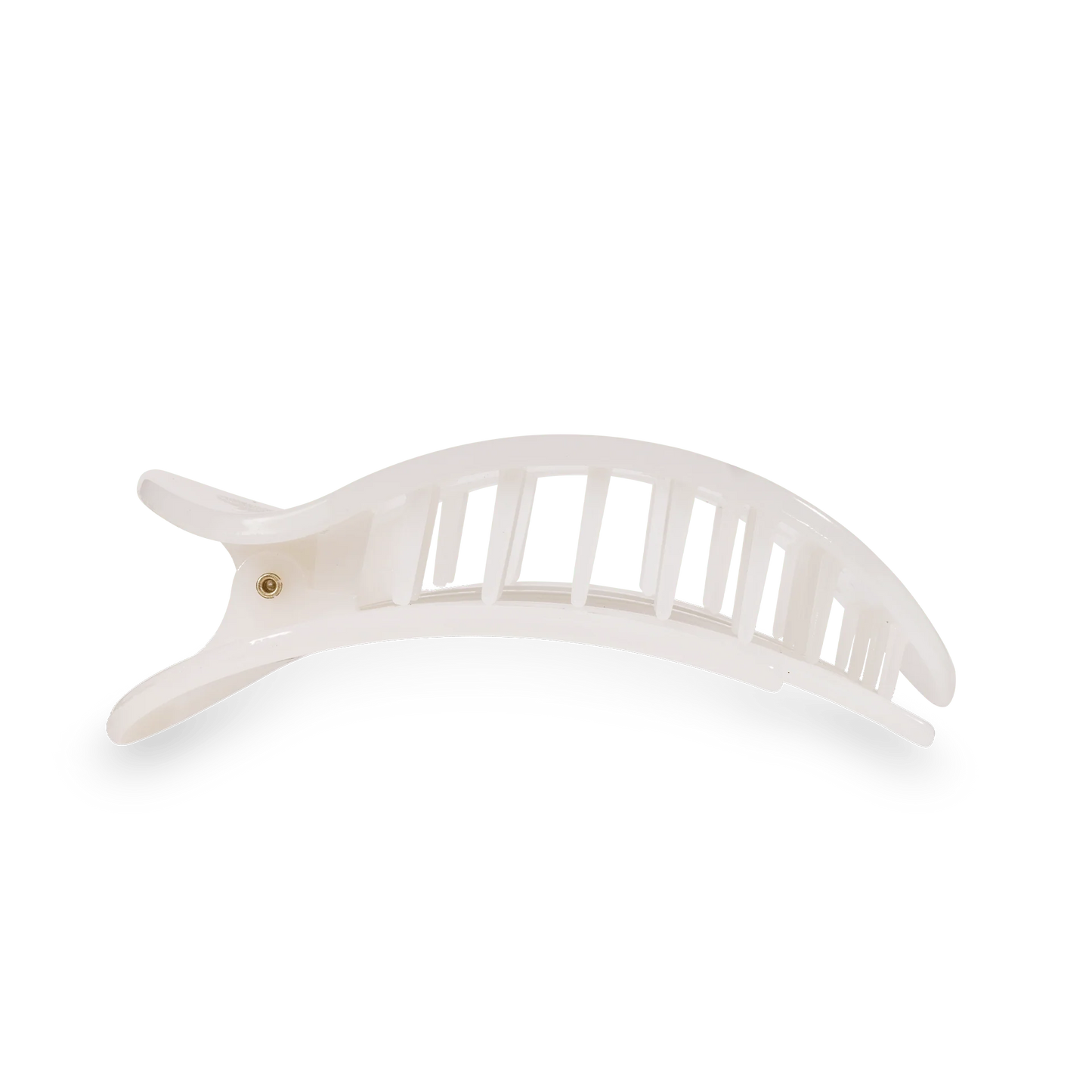 Teleties Coconut White Medium Flat Round Clip