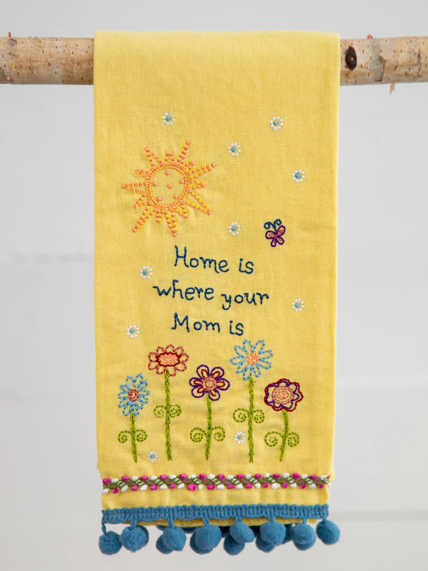 Linen Embroidered Hand Towel - Mom