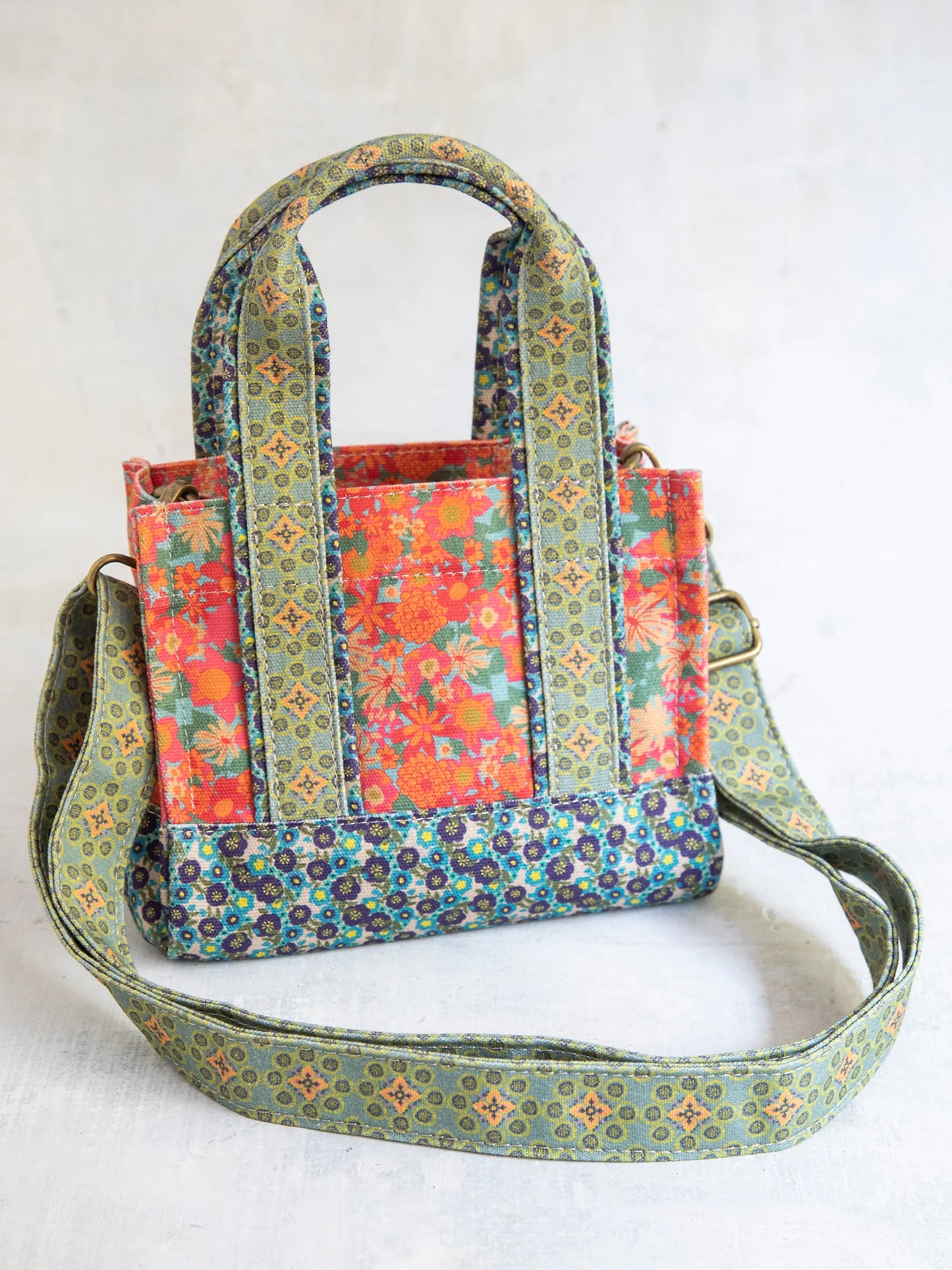 Mini Crossbody Tote - Coral Sage