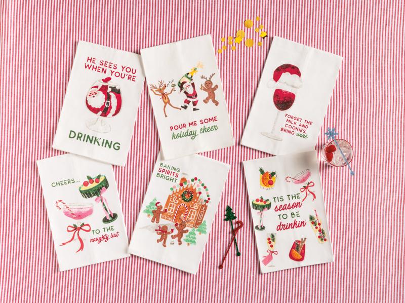 Mud Pie Christmas Funny Towels