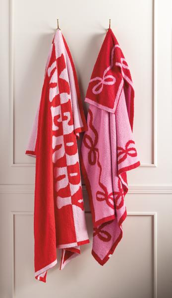 Mud Pie Bows Holiday Chenille Blanket