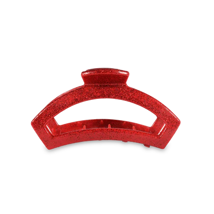 Teleties Open Red Glitter Clip