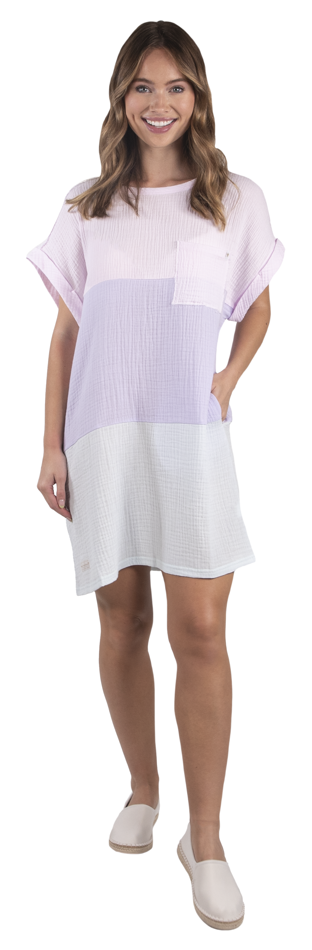 Simply Southern Gauze T-Shirt Dress - Aster