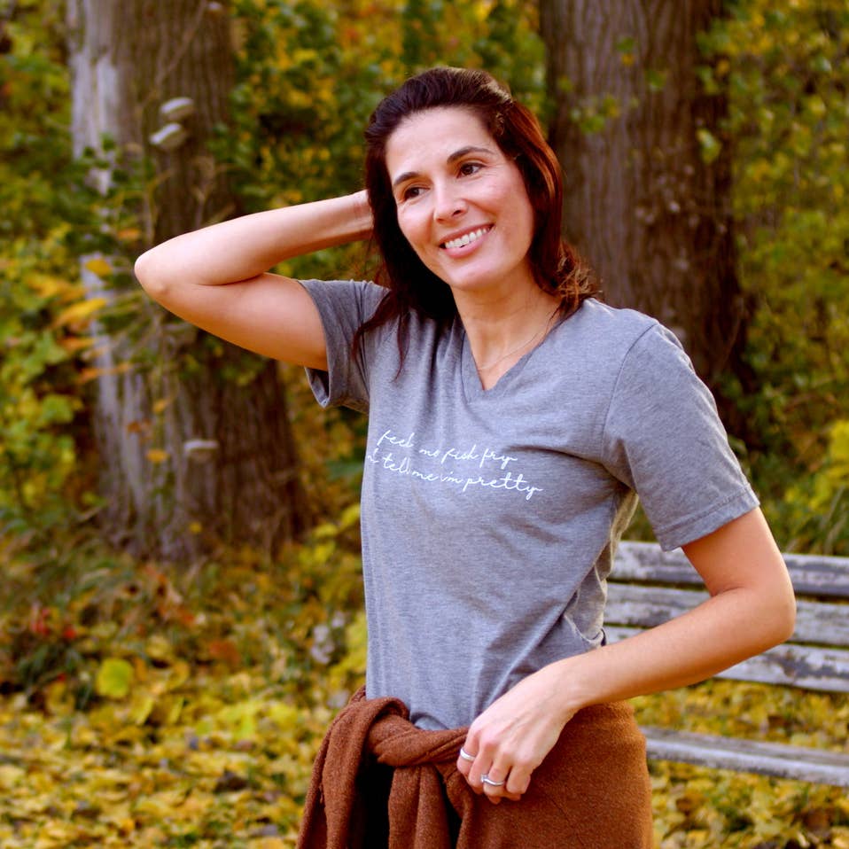 Feed Me Fish Fry Tee. Gray