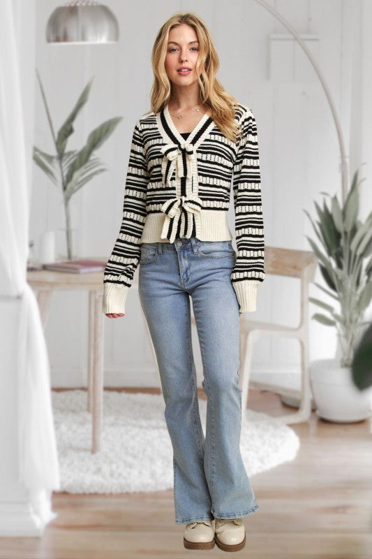 Adora Black and white sweater