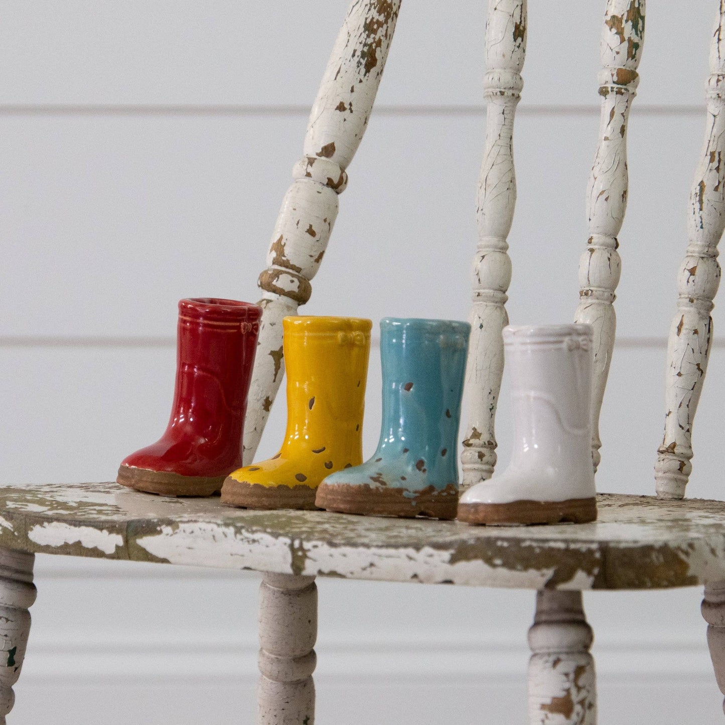 Mini Ceramic Boot Vases (Pk/04 Ast)