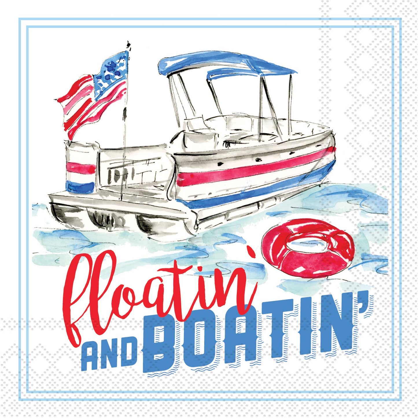 Paper Cocktail Napkin 20 Ct Floatin And Boating Rosanne Beck
