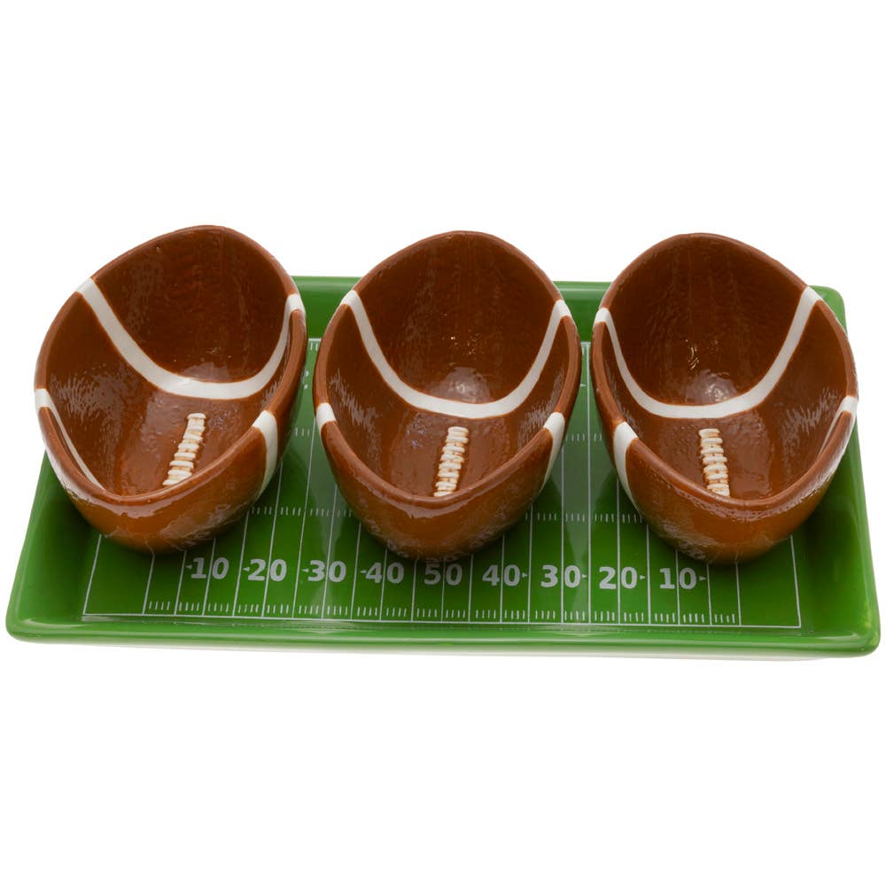 Football Fever Dolomite Condiment Tray Fall Autumn