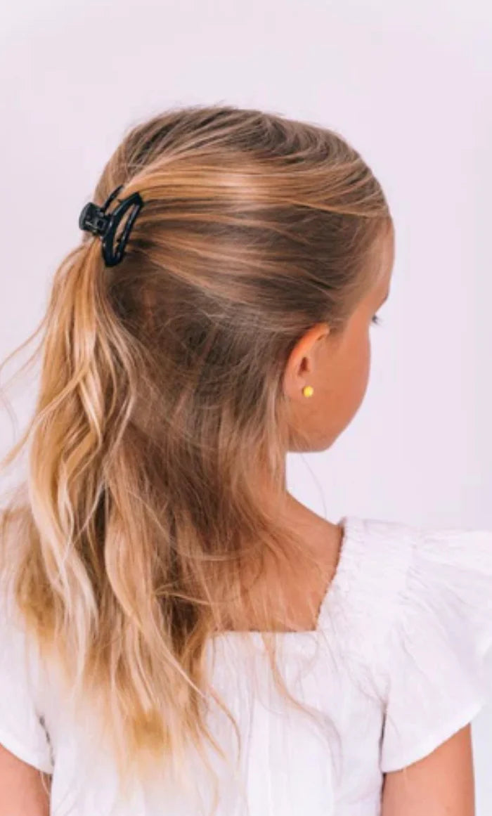 Open Jet Black Hair Clip