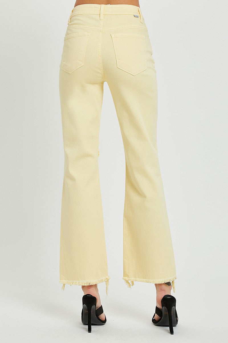 Risen High-Rise Straight Jeans - Pale Yellow