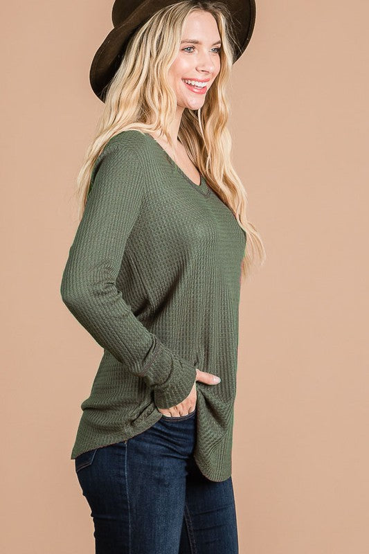 Waffle Knit Top - Available in Multiple Colors