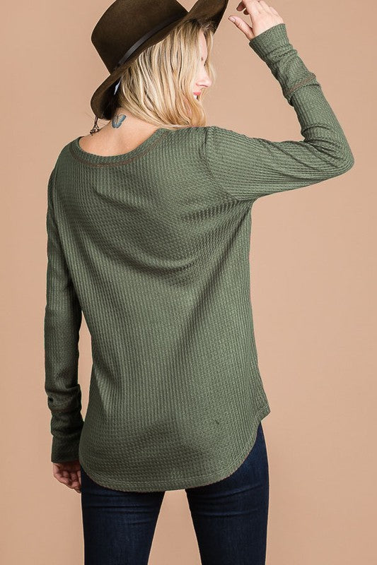 Waffle Knit Top - Available in Multiple Colors