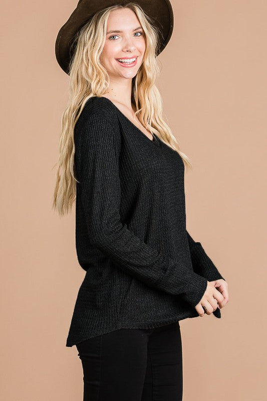 Waffle Knit Top - Available in Multiple Colors