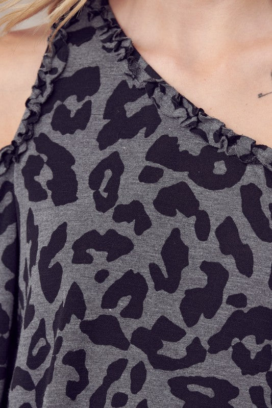 Black Leopard One Shoulder